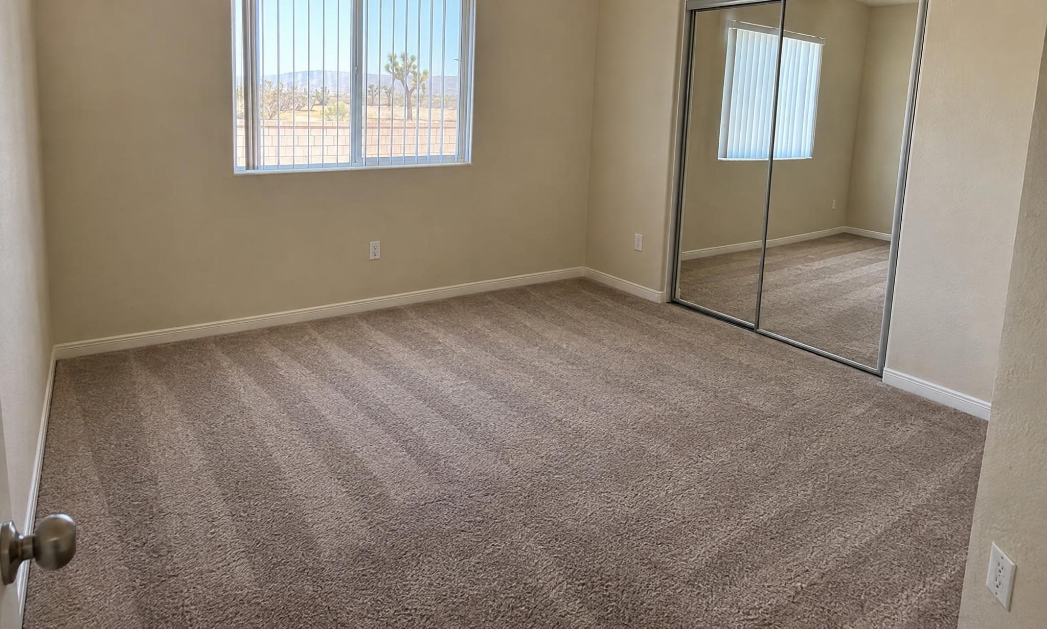 Clean bedroom carpet after a steam clean
